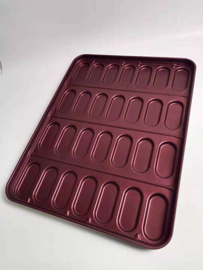 Aluminum Steel 28 Cavity 670x511.2x40.4mm Hot Dog Bun Baking Mold Pan