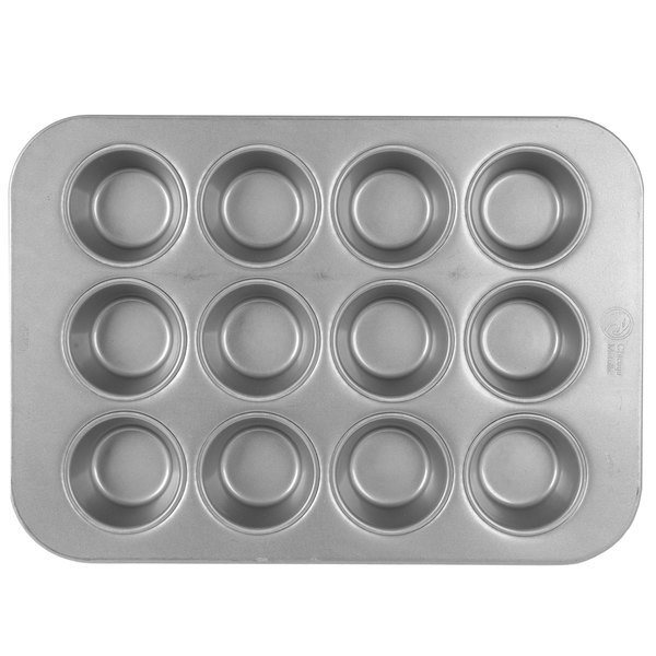 Rk Bakeware China-42754 12 Cup Glazed Aluminized Steel Mini Crown Muffin Pan/ Cruffin Pan/ Cruffin Tray