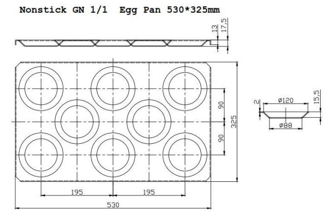 Rk Bakeware China-Rational Combi Oven Gn1/1 Gastronorm Nonstick Egg Baking Pan