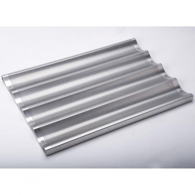 Rk Bakeware China-5 Loaf Glazed Welded Aluminum Baguette / French Bread Pan