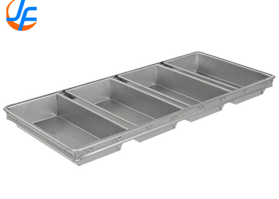 RK Bakeware China- 4 Straps Glazed Aluminum Loaf Pans , Aluminized Steel Bread Pan Set