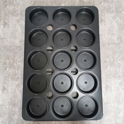 15 Cavity  1.0mm Thickness PTFE Steel Cake Pan , Stainless Steel Cookie Tray