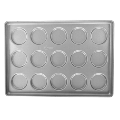 RK Bakeware China 3 Inch Glazed Aluminumized Steel Hamburger Bun Pan Baking Tray