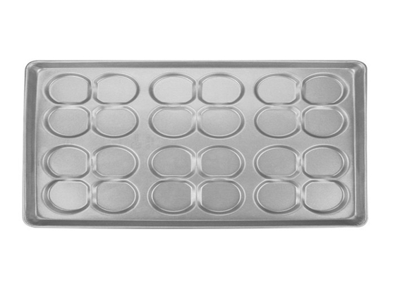 RK Bakeware China Foodservice NSF 24 Mold Aluminiumized Steel Clustered Hamburger Bun Tray Muffin Top / Cookie Pan