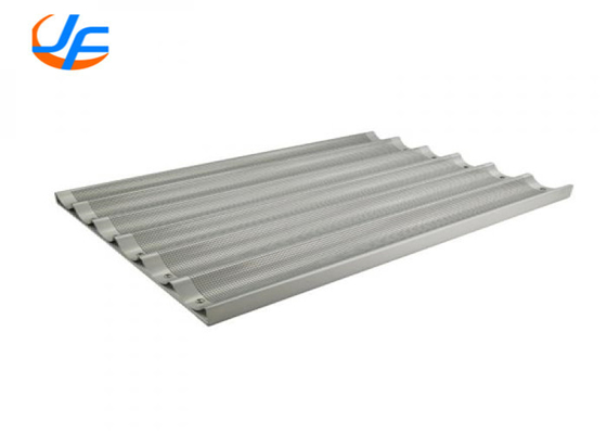 RK Bakeware China 6 Flute Aluminum Baguette Pan 18&quot; X 26&quot; Glazed