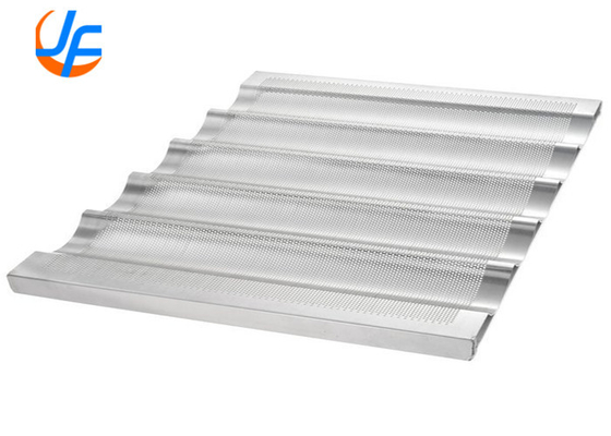 RK Bakeware China 6 Flute Aluminum Baguette Pan 18&quot; X 26&quot; Glazed