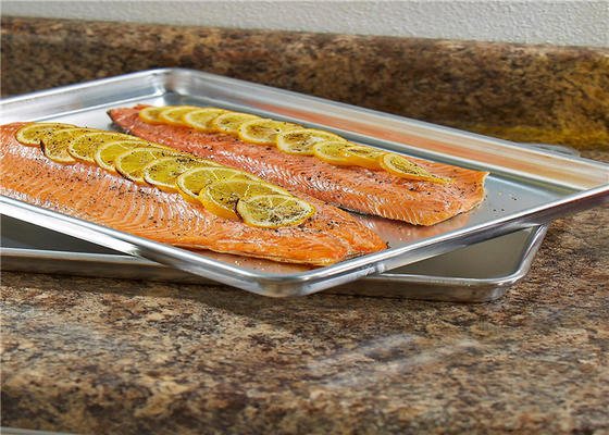 RK Bakeware China Commercial Aluminium Baking Tray Cookie Sheet Jelly Roll Pan Full Size Half Size Quarter Sheet Pan