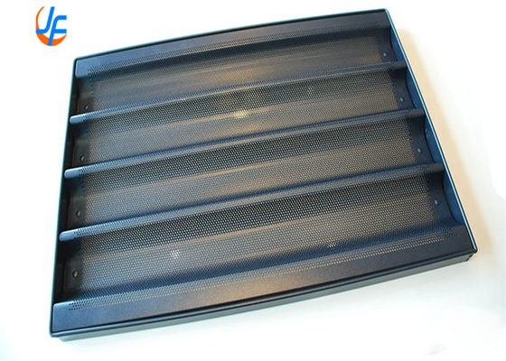 RK Bakeware China Foodservice 5 Rows Aluminum Nonstick Perforated Baguette Tray