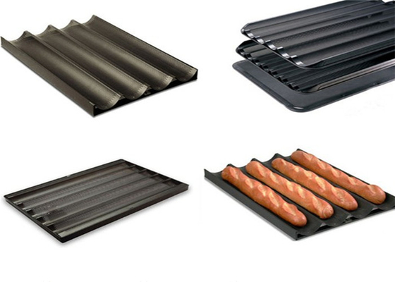 RK Bakeware China Nonstick Aluminum Baguette Baking Trays Perforated French Bread Baking Pan
