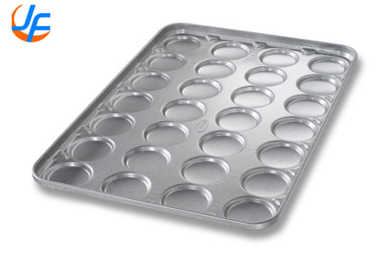 RK Bakeware China Foodservice 42495 Chicago Metallic Aluminized Steel 24 Mold 1.95 oz. Hamburger Bun Tray/Muffin Top Pan