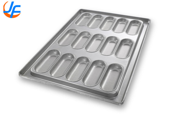 RK Bakeware China Foodservice 49015 Chicago Metallic Glazed Aluminized Steel Full Size Sub Sandwich Bun Baking Tray Pan