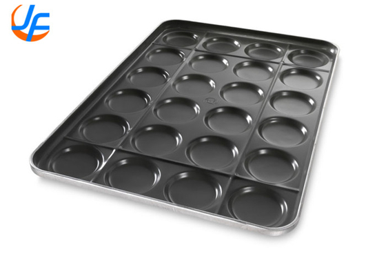 RK Bakeware China Foodservice15 Cavity Aluminumized Hamburger Bun Baking Tray Glazed Telfon