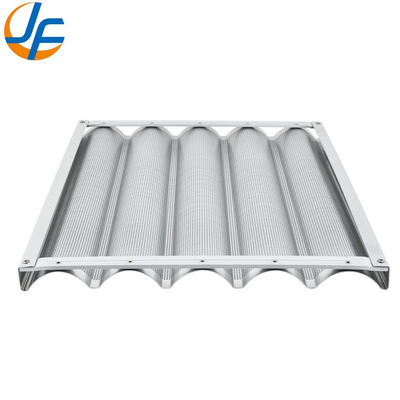 RK Bakeware China Foodservice NSF 5 Loaf Nonstick Aluminum Eurogliss Baguette Baking Tray/ French Bread Pan