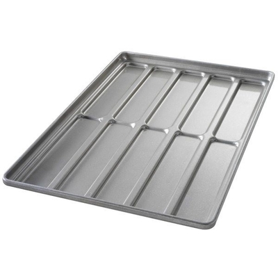 Rk Bakeware China-41055 Glazed Aluminized Steel Rounded End Hoagie Bun Pan Tray