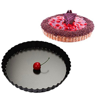 RK Bakeware China Foodservice NSF Round Fluted Hard Coat Aluminum Pie Pan Loose Bottom