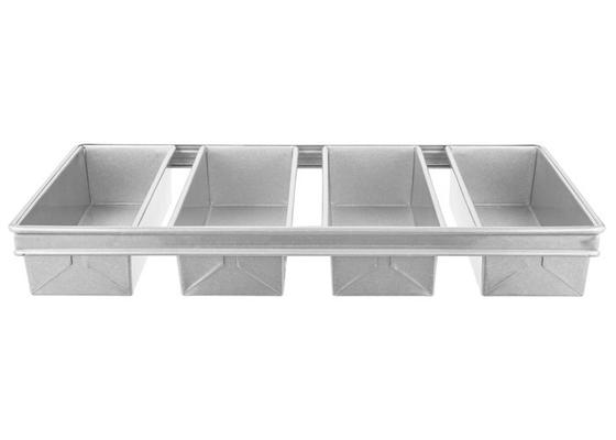 RK Bakeware China-Chicago Metallic 4 Strap Glazed Aluminized Pullman loaf pan Bread Loaf Pan 13&quot; x 4&quot; x 4&quot;