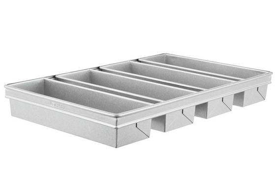 RK Bakeware China-Chicago Metallic 4 Strap Glazed Aluminized Pullman loaf pan Bread Loaf Pan 13&quot; x 4&quot; x 4&quot;