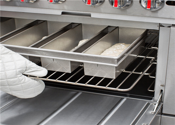 RK Bakeware China-Chicago Metallic 4 Strap Glazed Aluminized Pullman loaf pan Bread Loaf Pan 13&quot; x 4&quot; x 4&quot;