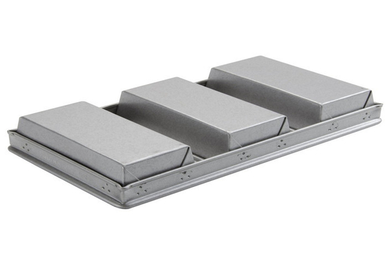 RK Bakeware China Foodservice NSF 4 Straps Pullman Loaf Pans , Aluminized Steel Bread Loaf Pan Sandwich Box