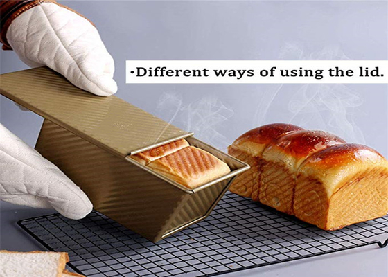 RK Bakeware China Foodservice NSF Glaze Pullman Loaf Pan With Cover Aluminum Bread Toast Baking Pan