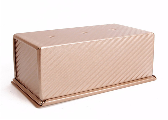 RK Bakeware China Foodservice NSF Gold Nonstick Aluminum Loaf Pans Corrugated Loaf Pan Bread Tin Loaf Bread Pan