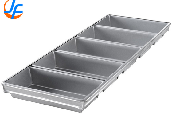 RK Bakeware China Foodservice NSF Telfon Nonstick 4 Strap Aluminized Pullman Loaf Pan / Steel Hearth Bread Pan
