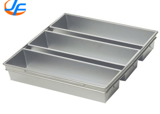 RK Bakeware China Foodservice NSF Telfon Nonstick 4 Strap Aluminized Pullman Loaf Pan / Steel Hearth Bread Pan