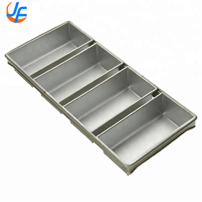 RK Bakeware China- 4 Strap Silicone Glazed Aluminum Loaf Pans/Pullman Pan Bread Pan Set Bread Mould Cake Loaf Pan