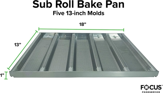                  Rk Bakeware China Foodservice 902505 Sub Roll Bread Pan, 5 Molds Per Pan             