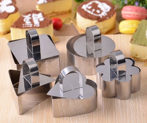 RK Bakeware China Foodservice NSF Stainless Steel Heart Shape Mousse Ring Mold Lamy Cheese Cake Mold