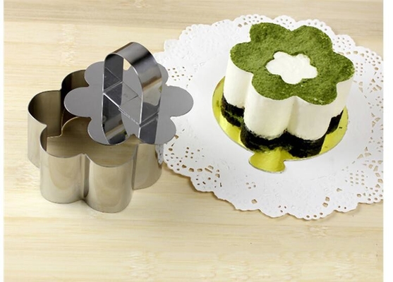 RK Bakeware China Foodservice NSF 304 Stainless Steel Flower Cake Ring, Lovely Pastry Ring Molds Customize Size
