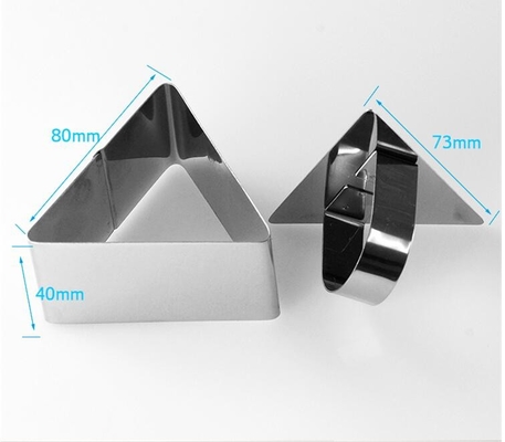 RK Bakeware China Foodservice NSF Triangle Mousse Cake Ring Stainless Steel Ring Mold Cut Biscuits Cake Bakeware Mold