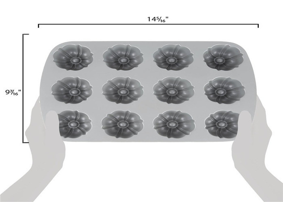 RK Bakeware China Foodservice NSF 12 Compartment Bundtlette Aluminum Muffin Cake Pan Commercial Grade