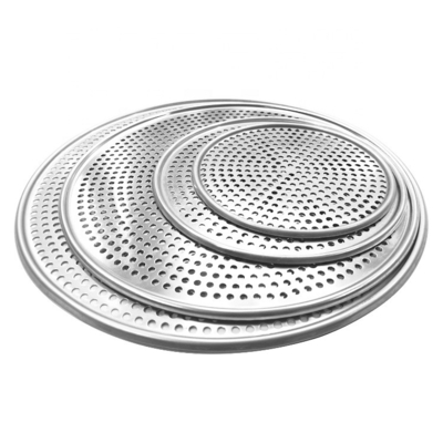 commercial 10 inch pizza bandeja para hornear punch pizza tray moldes para pizzas silver pan with holes