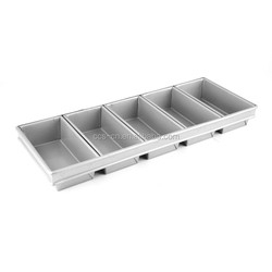 5 slotted Alumminum steel baking loaf pan baking tray toast box bread molding bread baking toast box for restaurant