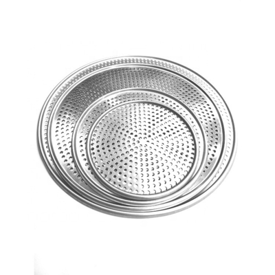 15 inch perforated round aluminum pizza pan punched pizza tray baking tray for bakery or restaurant or bar
