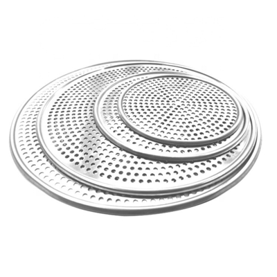 15 inch perforated round aluminum pizza pan punched pizza tray baking tray for bakery or restaurant or bar