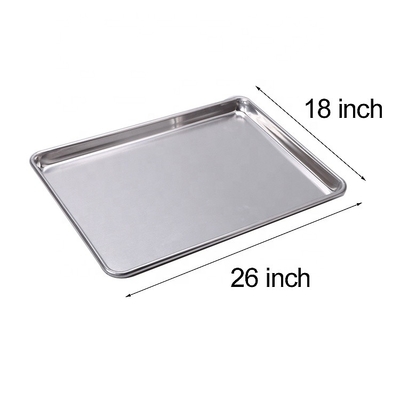 commercial 26''*18''*1'' 1mm rectangle full size baking tray baking pan full bun pan heavy duty wire-in-the-rim flat baking tray