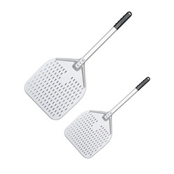 66cm Hard Anodized Aluminum Pizza Shovel 12 Inch Silver Alumina Perforated Pizza Peel