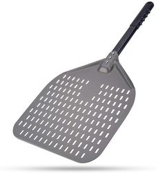 66cm Aluminum Pizza Shovel 12 Inch Aluminum Pizza Peel Black Hard Perforated