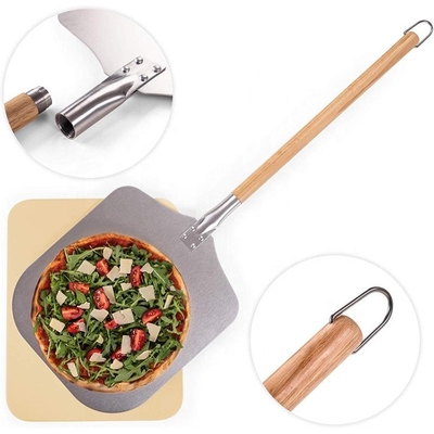 Aluminum Blade Detachable Wooden Handle Pizza Oven Shovel 83cm Pizza Shovel Square Aluminum Pizza Peel