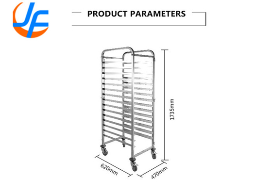 RK Bakeware China Foodservice NSF 470*620 REVENT Double Oven Baking Tray Rack Trolley Stainless Steel GN1/1 Pan Trolley