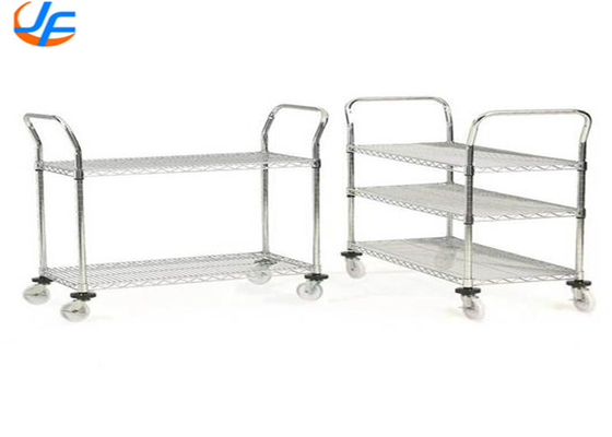 RK Bakeware China Foodservice 2/3/4 Tiers Steel Trolley Service Cart , Stainless Steel Trolley Material Distribution