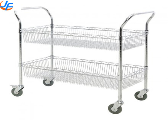 RK Bakeware China Foodservice 2/3/4 Tiers Steel Trolley Service Cart , Stainless Steel Trolley Material Distribution