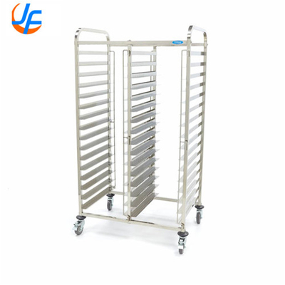 RK Bakeware China-10 Sheet Aluminum Storage Cooling Trolley with Open Shelf, Dough Pizza Baking Mobile Rack