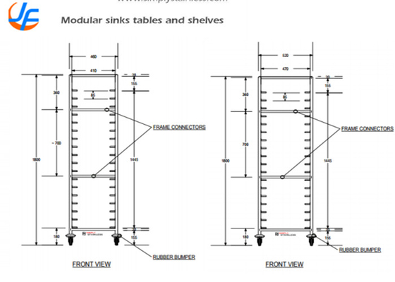 RK Bakeware China-16 Storage Aluminum Bakery Tray Trolley/ Stainless Steel Baking Rack Baking Tray Rack Trolley