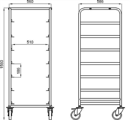 RK Bakeware China-15 Pan End Load Undercounter Prep Top Sheet / Bun Pan Rack - Assembled