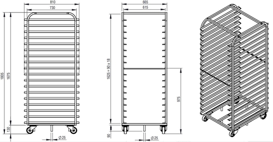                  Rk Bakeware China-Stainless Steel Roll in 800X600 Baking Rack for Revent Rack Oven             