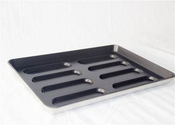 Black Non Stick 8 Links Hot Dog Bun Baking Pan