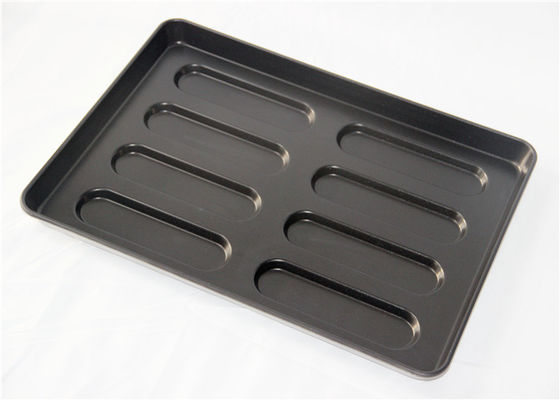 Black Non Stick 8 Links Hot Dog Bun Baking Pan